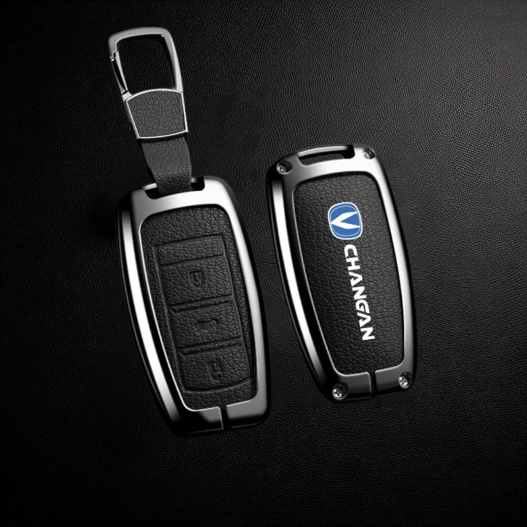 Funda de Llave de Coche de Aleación de Zinc y Cuero – Compatible con Changan UNIT, UNIK, CS35PLUS, CS55 PLUS, CS75 PLUS, Oshan X7, X5