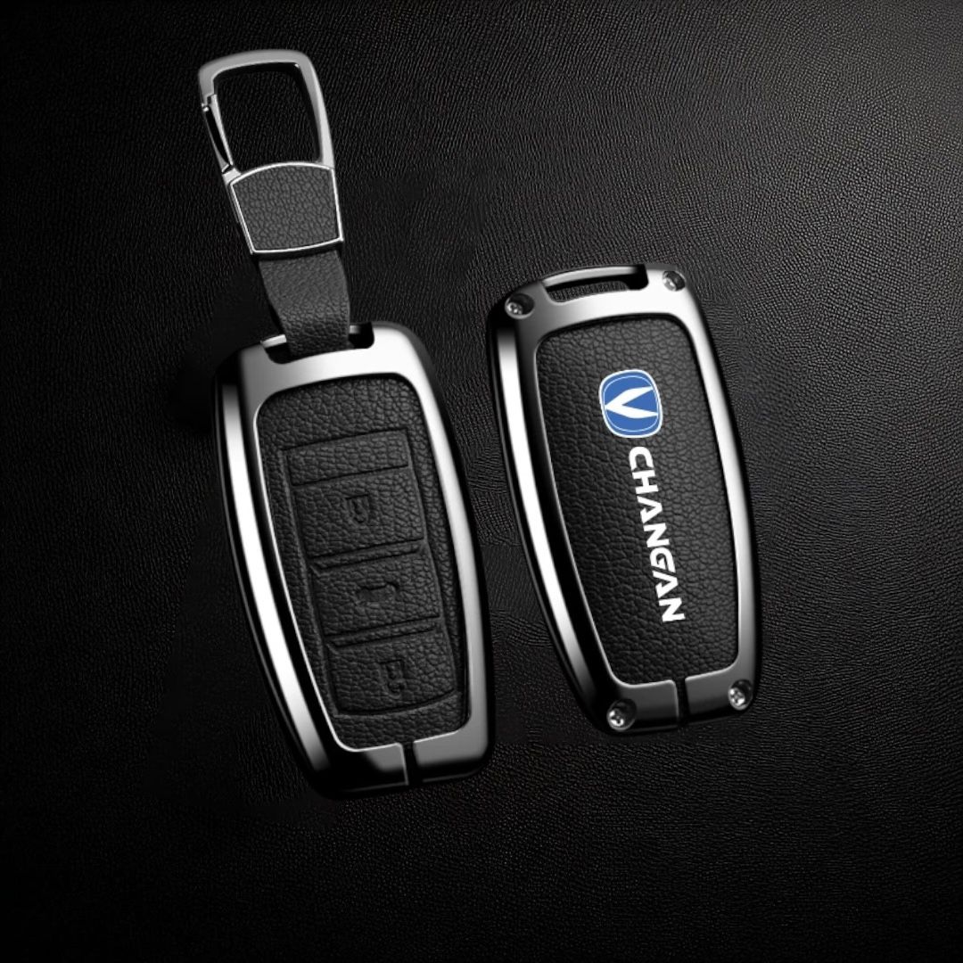 Funda de Llave de Coche de Aleación de Zinc y Cuero – Compatible con Changan UNIT, UNIK, CS35PLUS, CS55 PLUS, CS75 PLUS, Oshan X7, X5