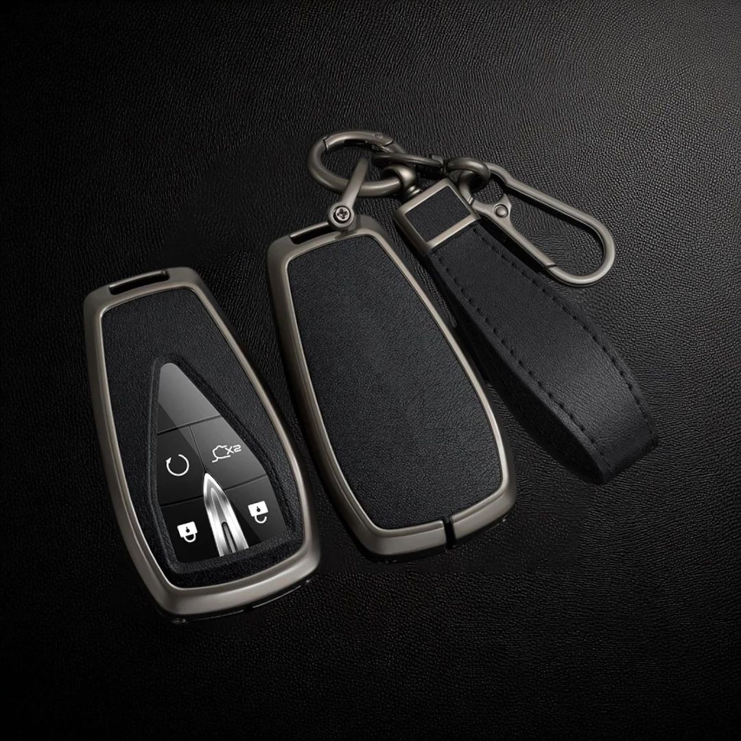 Funda de Llave de Coche de Aleación de Zinc y Cuero – Compatible con Changan UNIT, UNIK, CS35PLUS, CS55 PLUS, CS75 PLUS, Oshan X7, X5