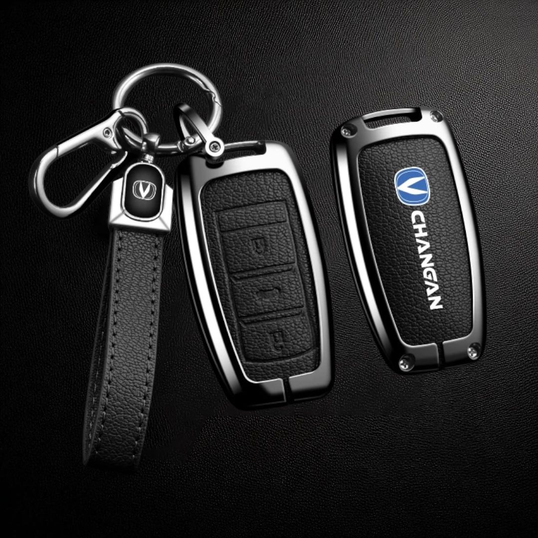 Funda de Llave de Coche de Aleación de Zinc y Cuero – Compatible con Changan UNIT, UNIK, CS35PLUS, CS55 PLUS, CS75 PLUS, Oshan X7, X5