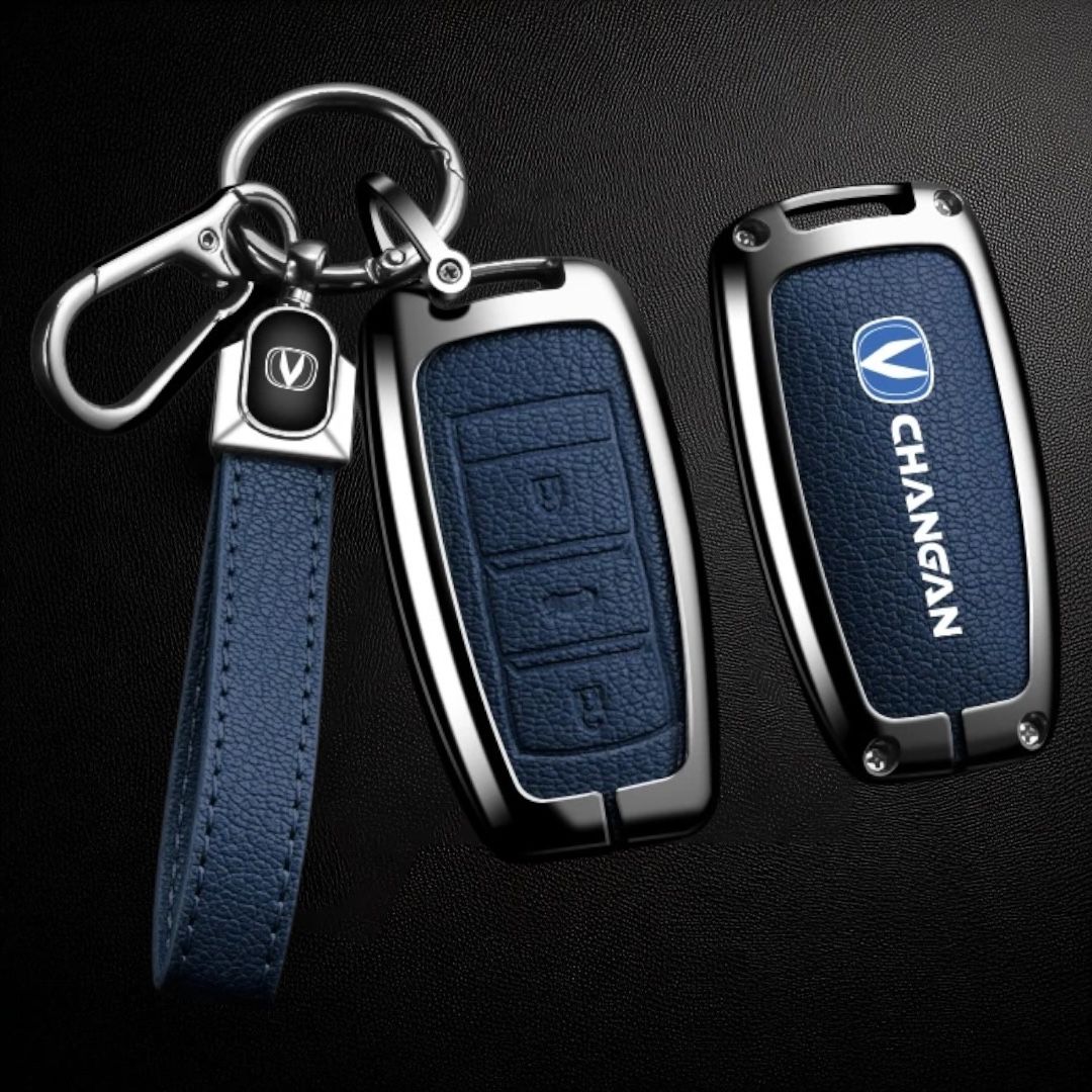Funda de Llave de Coche de Aleación de Zinc y Cuero – Compatible con Changan UNIT, UNIK, CS35PLUS, CS55 PLUS, CS75 PLUS, Oshan X7, X5